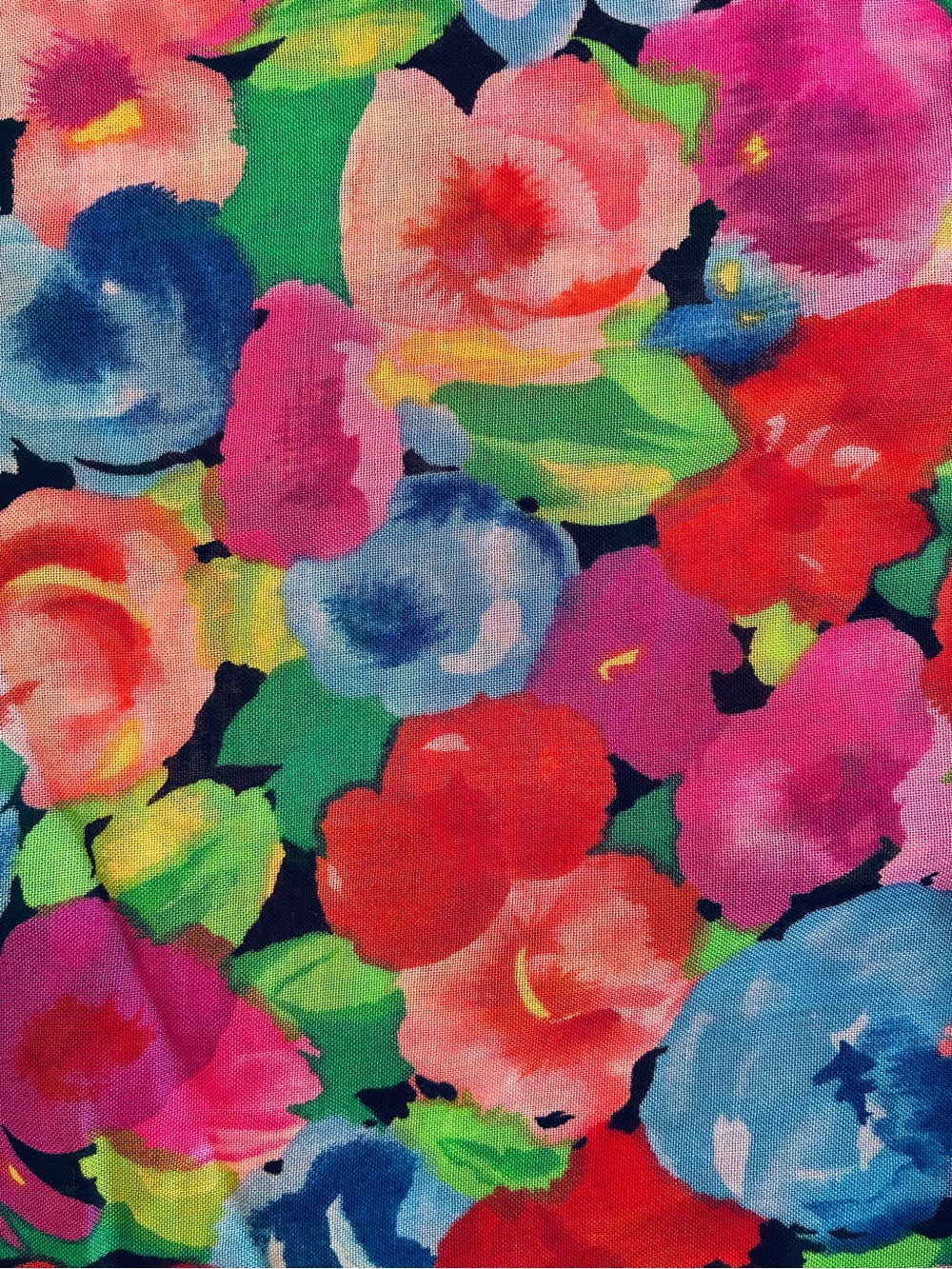 Lovely Watercolor Flowers Fine Cotton Garment Fabric 3 yards 44” wide